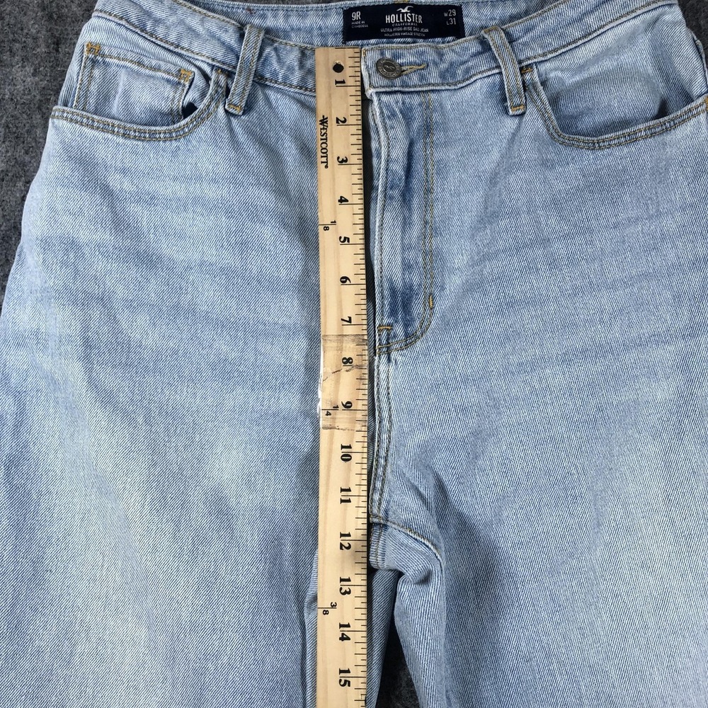 Hollister Dad Straight Jeans‎ Juniors 9 R Light Wash Ultra High Rise - Picture 9 of 16